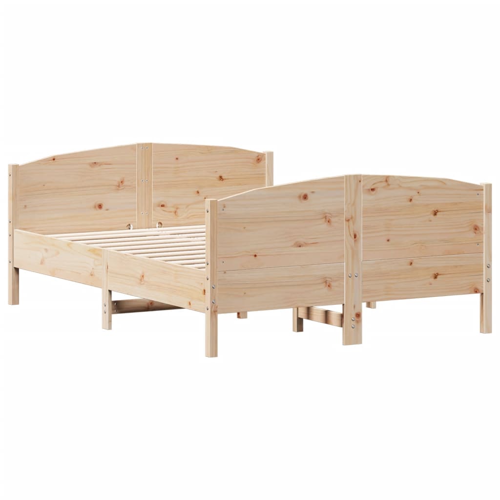 Bed Frame without Mattress 150x200 cm King Size Solid Wood Pine