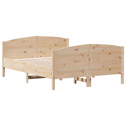Bed Frame without Mattress 150x200 cm King Size Solid Wood Pine