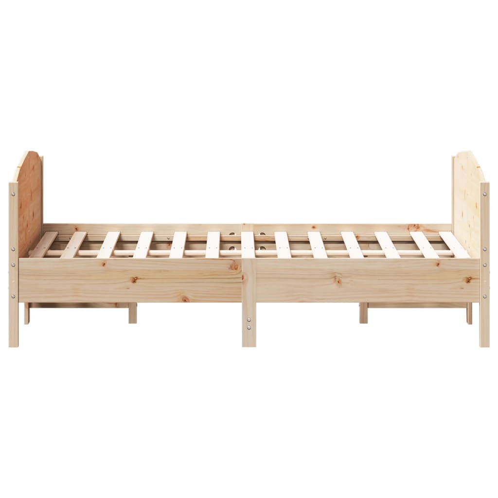 Bed Frame without Mattress 150x200 cm King Size Solid Wood Pine