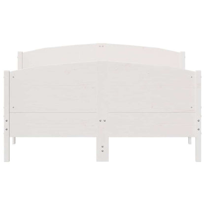 Bed Frame without Mattress White 150x200 cm King Size Solid Wood Pine