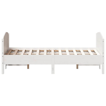 Bed Frame without Mattress White 150x200 cm King Size Solid Wood Pine