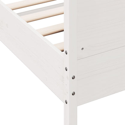Bed Frame without Mattress White 150x200 cm King Size Solid Wood Pine