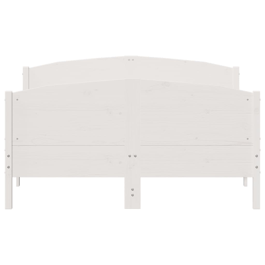 Bed Frame without Mattress White 140x200 cm Solid Wood Pine