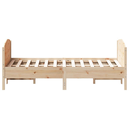 Bed Frame without Mattress 140x190 cm Solid Wood Pine