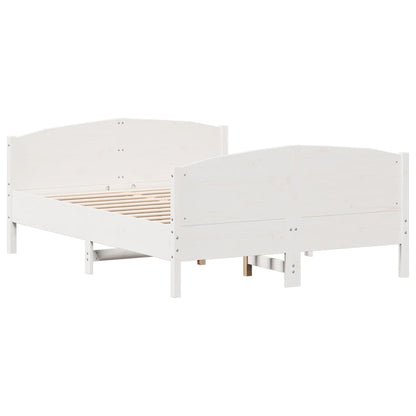 Bed Frame without Mattress White 140x190 cm Solid Wood Pine