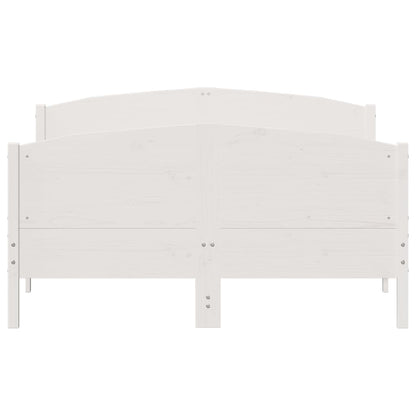 Bed Frame without Mattress White 140x190 cm Solid Wood Pine