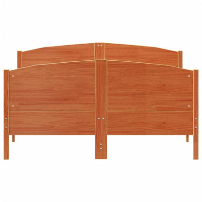 Bed Frame without Mattress Wax Brown 140x190 cm Solid Wood Pine