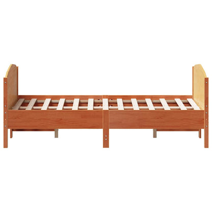 Bed Frame without Mattress Wax Brown 140x190 cm Solid Wood Pine