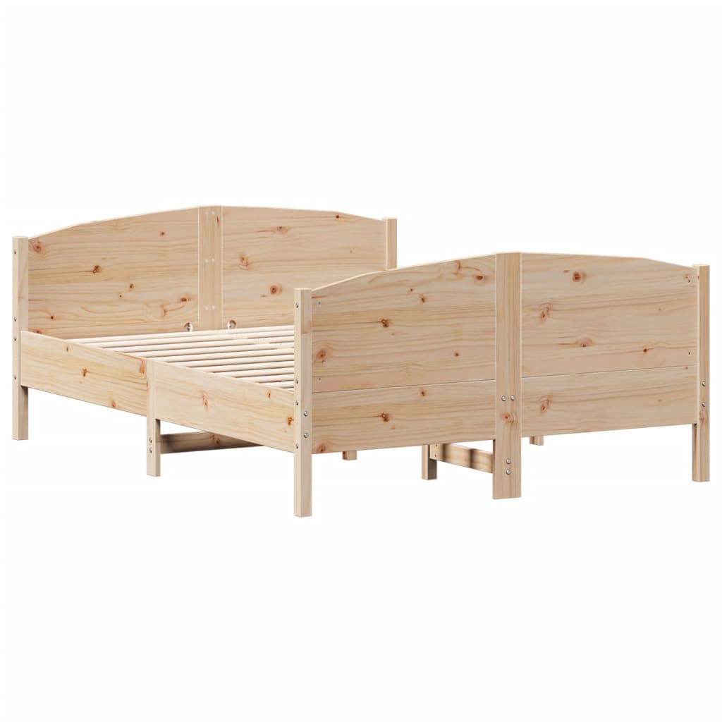 Bed Frame without Mattress 120x190 cm Small Double Solid Wood Pine