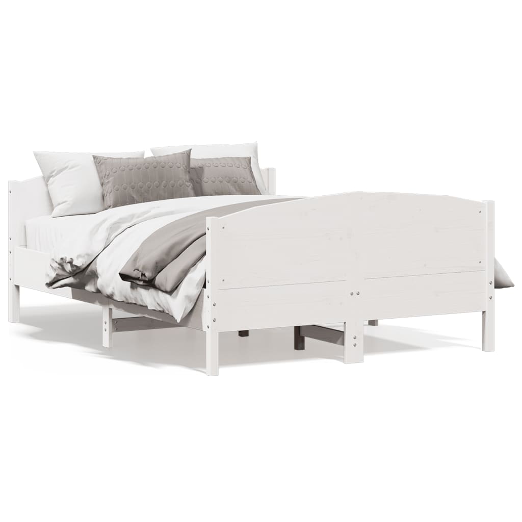 Bed Frame without Mattress White 120x190 cm Small Double Solid Wood Pine