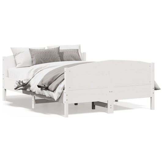 Bed Frame without Mattress White 120x190 cm Small Double Solid Wood Pine
