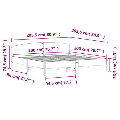 Bed Frame | White | Solid pine wood, Plywood slats | Double | Durable