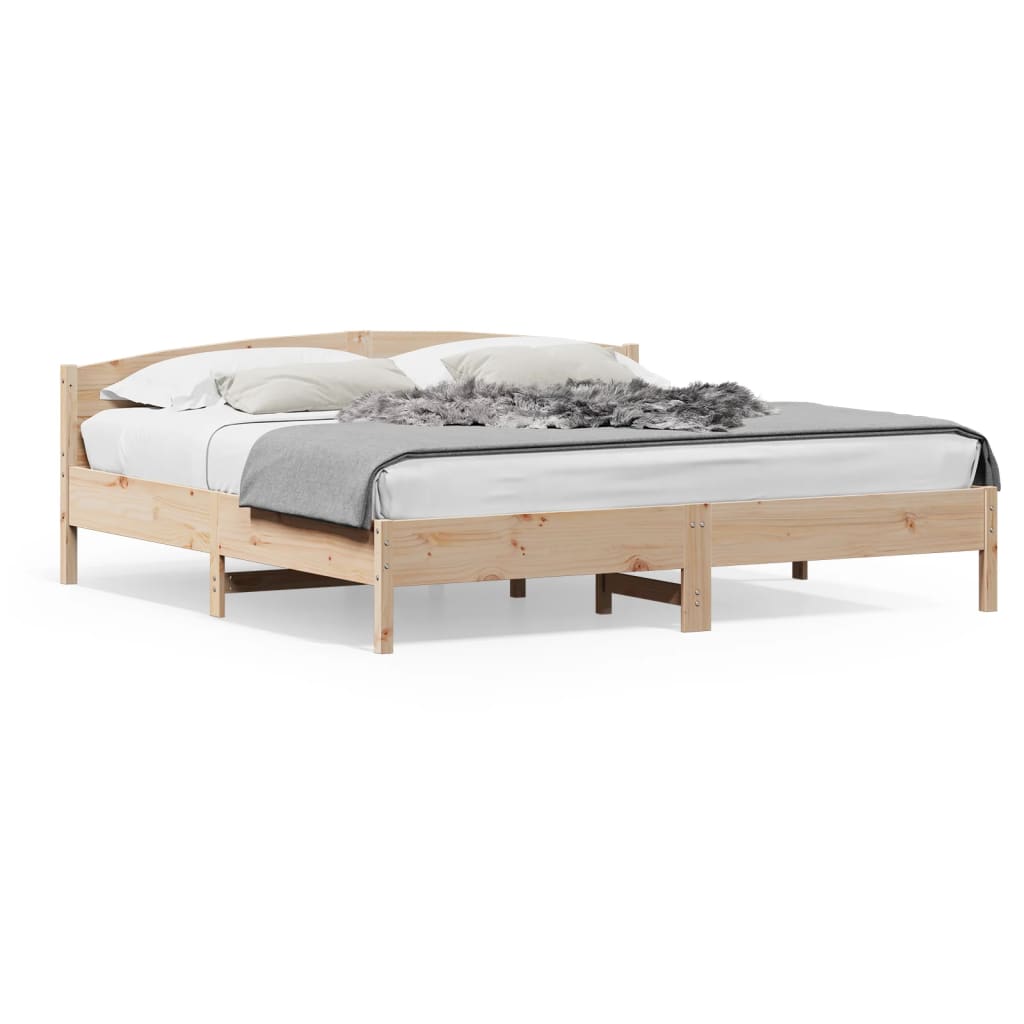 Bed Frame | Natural Wood | Solid Pine wood | Super King | Bed Frame