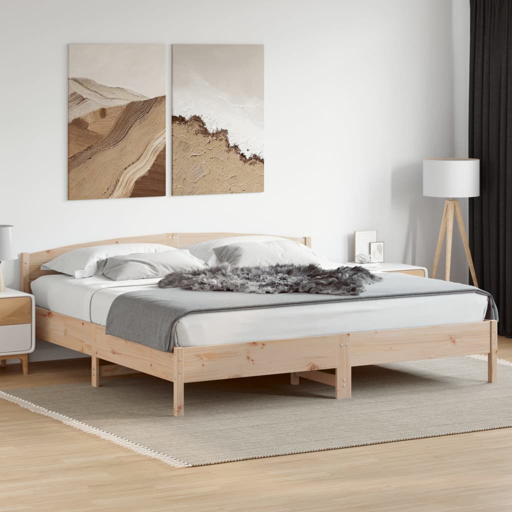Bed Frame | Natural Wood | Solid Pine wood | Super King | Bed Frame