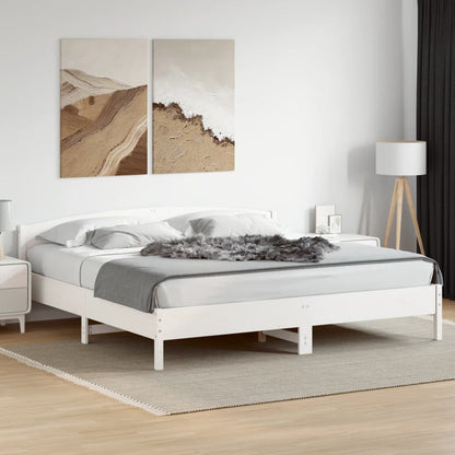Bed Frame | White | Solid pine wood | Super King | Bed Frame