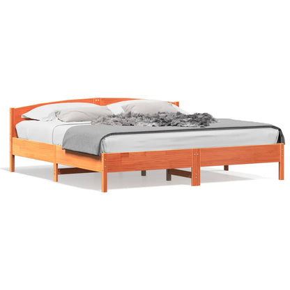 Bed Frame | Wax Brown | Solid pine wood, Plywood | Super King |  Durable