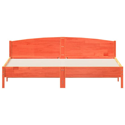 Bed Frame | Wax Brown | Solid pine wood, Plywood | Super King |  Durable