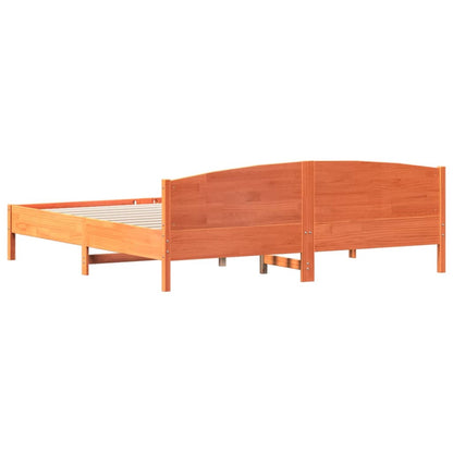 Bed Frame | Wax Brown | Solid pine wood, Plywood | Super King |  Durable