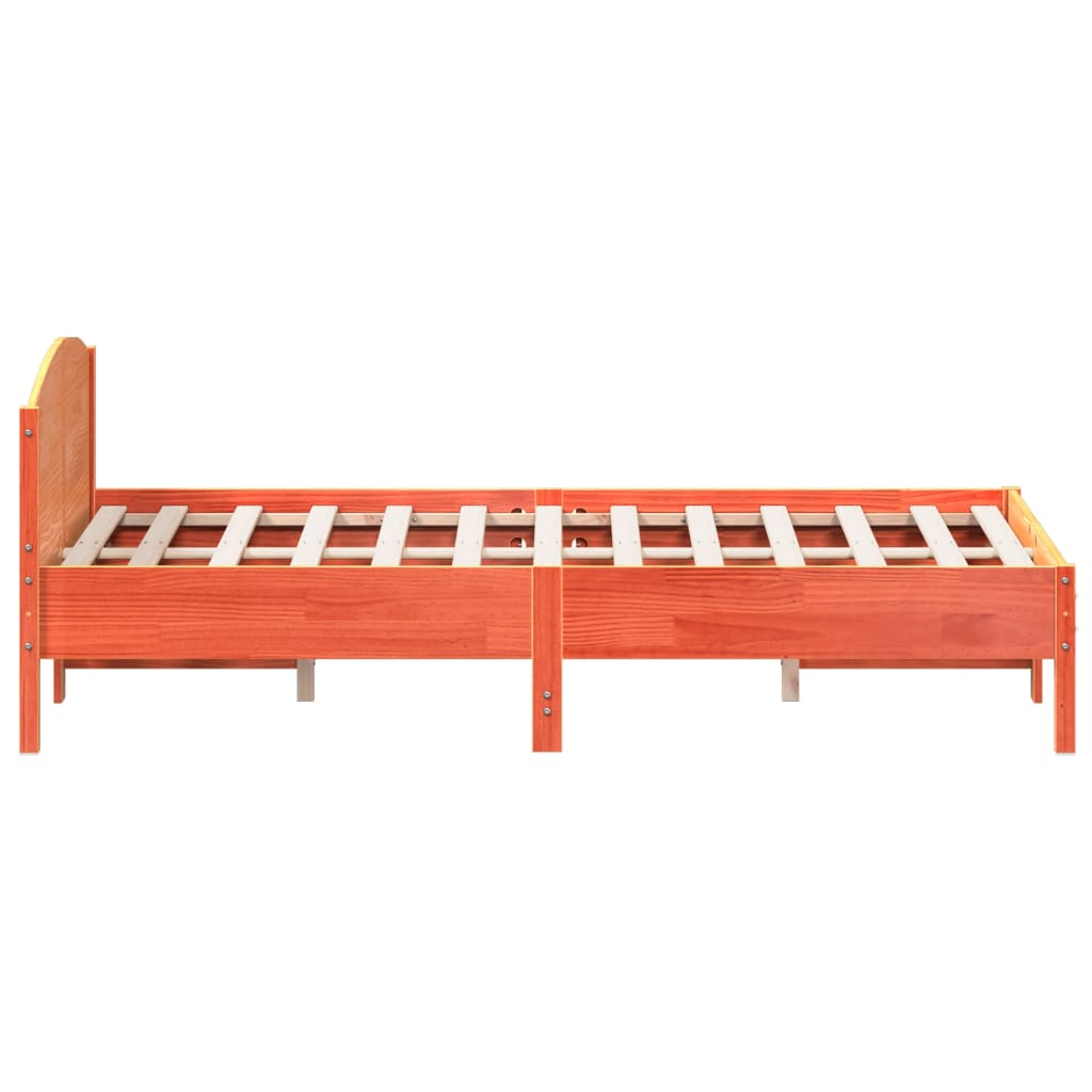Bed Frame | Wax Brown | Solid Pine Wood | Double | Bed Frame