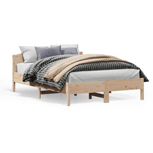 Bed Frame | Natural wood | Solid pine wood | King | Classic/Traditional