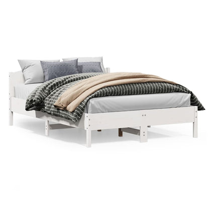 Bed Frame | White | Solid Pine Wood, Plywood | King Size | Durable