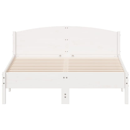 Bed Frame | White | Solid Pine Wood, Plywood | King Size | Durable