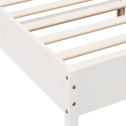 Bed Frame | White | Solid Pine Wood, Plywood | King Size | Durable