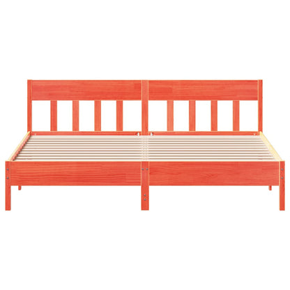 Bed Frame without Mattress Wax Brown 180x200 cm Super King Solid Wood Pine