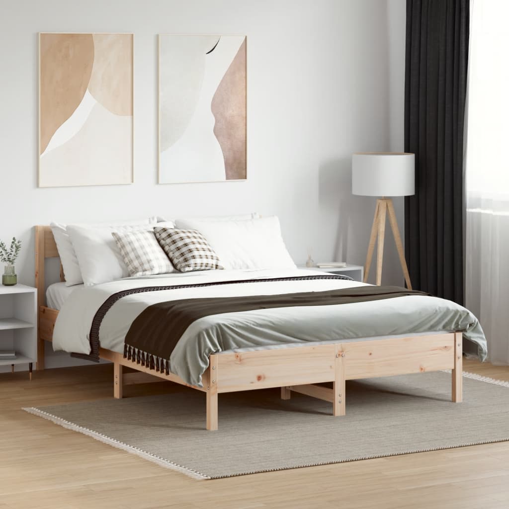 Bed Frame without Mattress 160x200 cm Solid Wood Pine