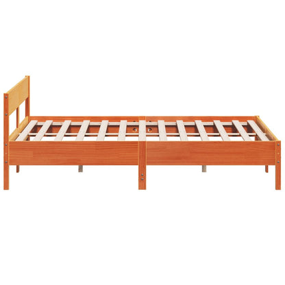 Bed Frame without Mattress Wax Brown 180x200 cm Super King Solid Wood Pine