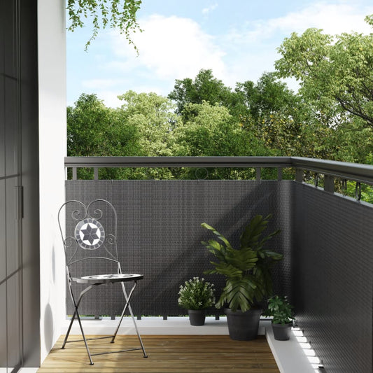 Balcony Screen Anthracite 1000x80 cm Poly Rattan