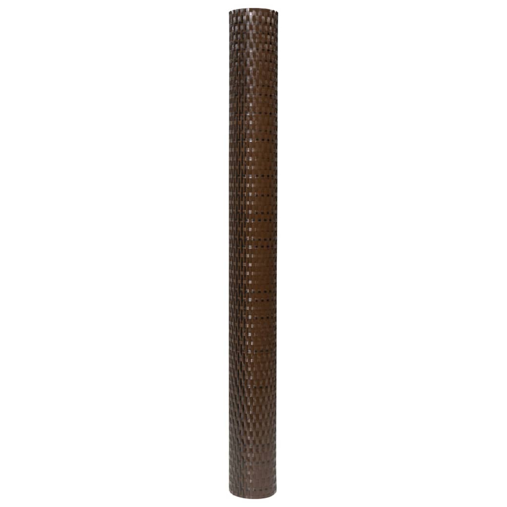 Balcony Screen Brown and Black 600x80 cm Poly Rattan