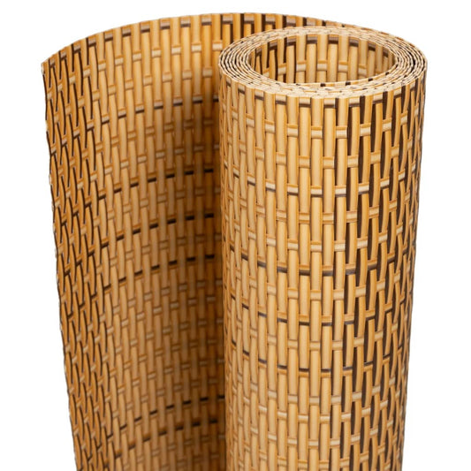 Balcony Screen Light Brown 300x80 cm Poly Rattan