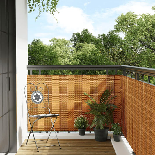 Balcony Screen Light Brown 300x80 cm Poly Rattan