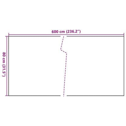 Balcony Screen Light Brown 600x80 cm Poly Rattan