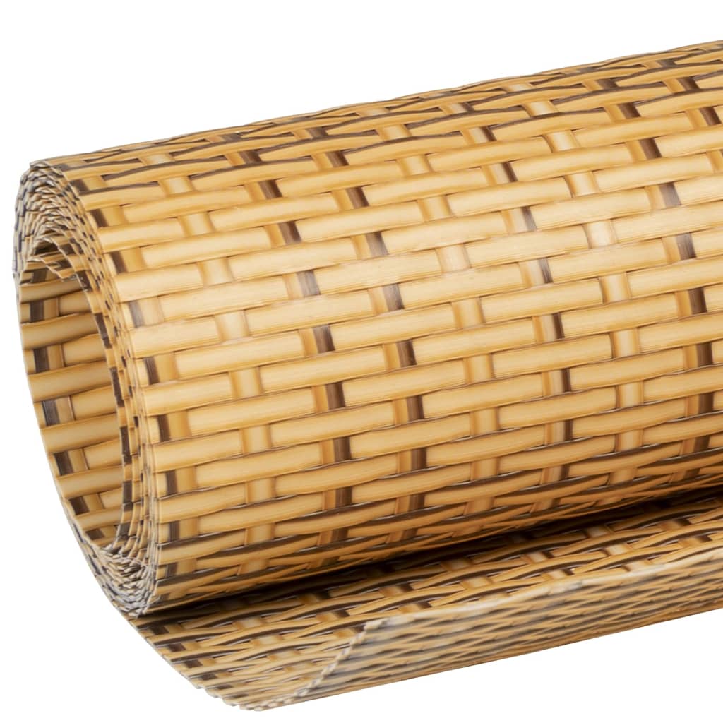 Balcony Screen Light Brown 600x90 cm Poly Rattan