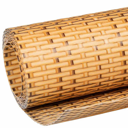 Balcony Screen Light Brown 1000x90 cm Poly Rattan