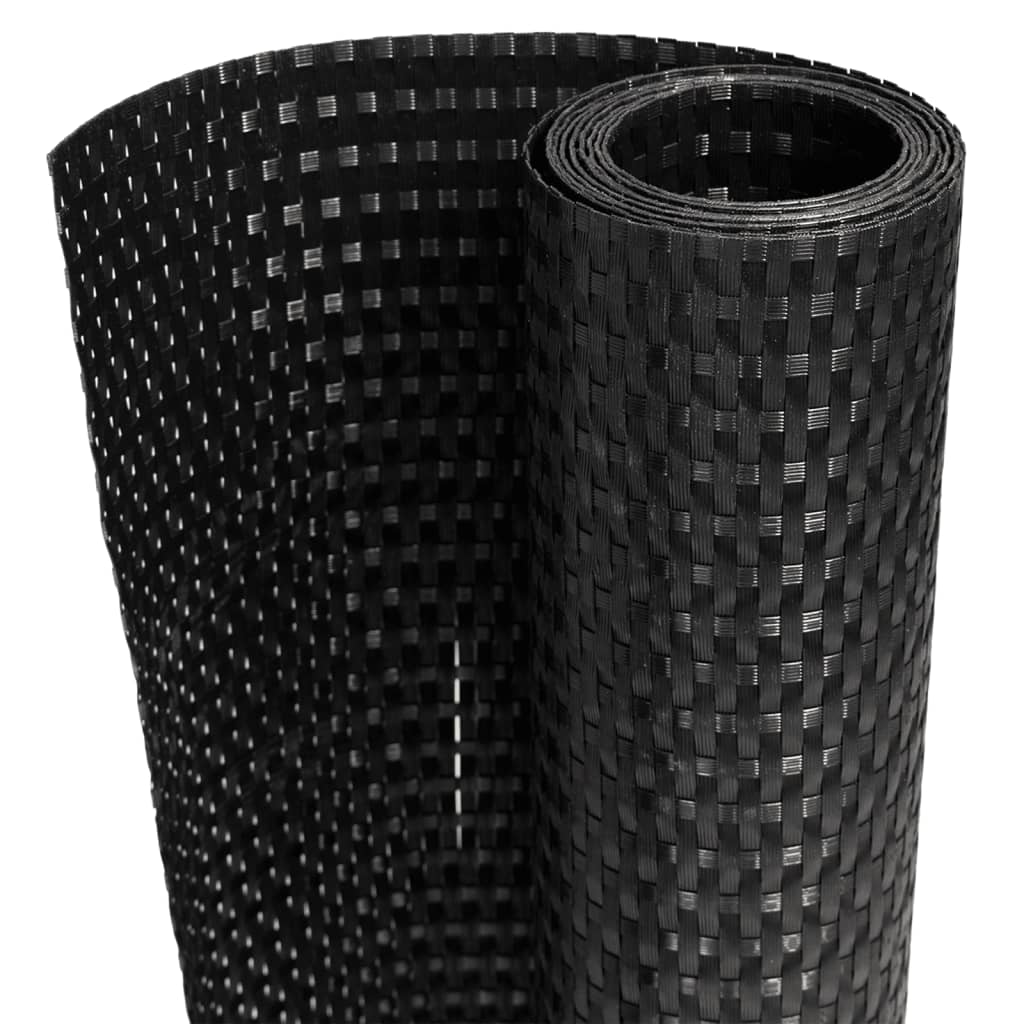 Balcony Screen Black 1000x90 cm Poly Rattan
