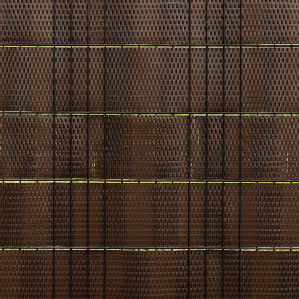 Balcony Screens 10 pcs Brown and Black 255x19 cm Poly Rattan