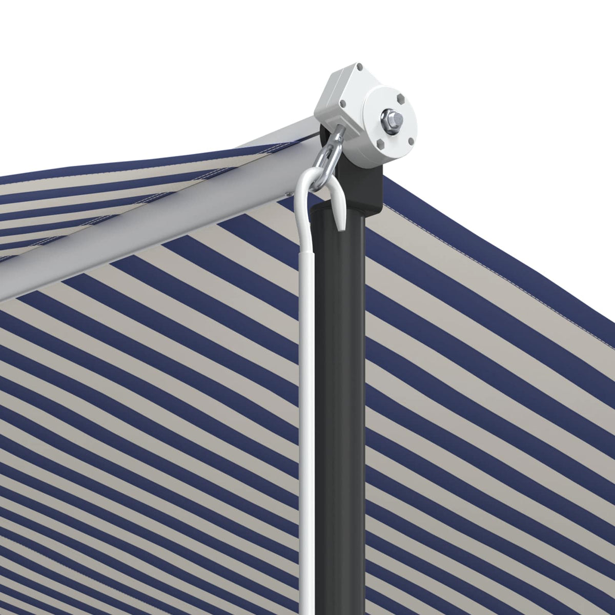 Free Standing Awning Blue and White 500x300 cm Fabric and Steel