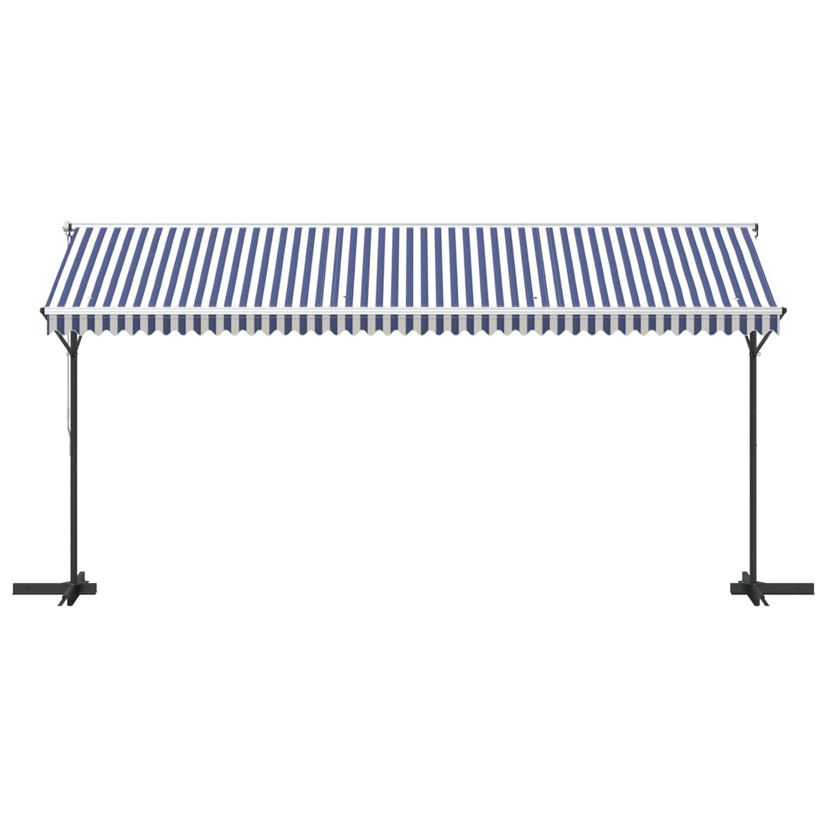 Free Standing Awning Blue and White 500x300 cm Fabric and Steel