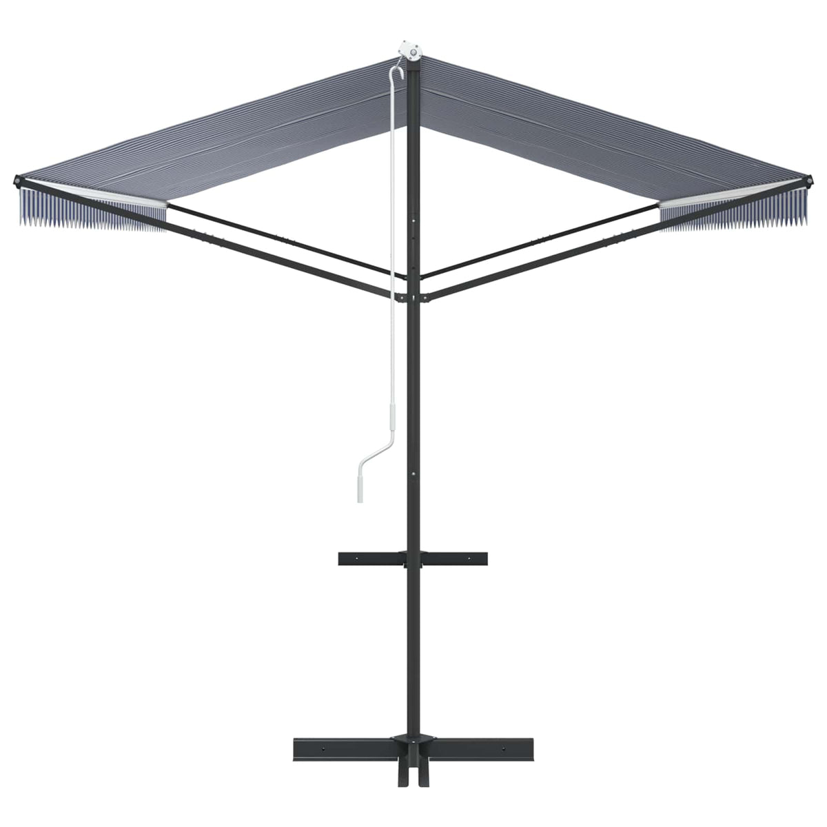 Free Standing Awning Blue and White 500x300 cm Fabric and Steel