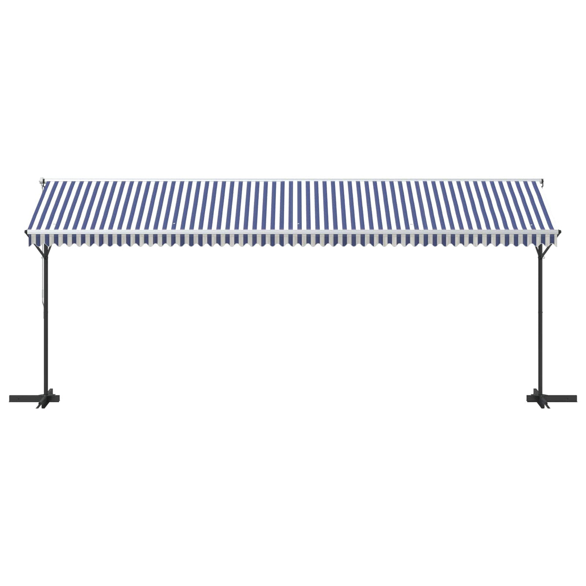 Free Standing Awning Blue and White 600x300 cm Fabric and Steel