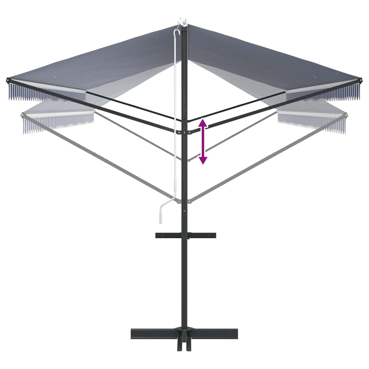 Free Standing Awning Blue and White 600x300 cm Fabric and Steel