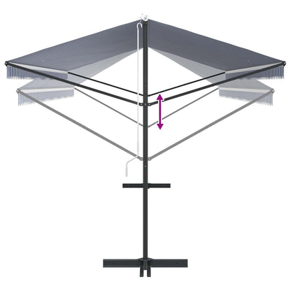 Free Standing Awning Blue and White 600x300 cm Fabric and Steel