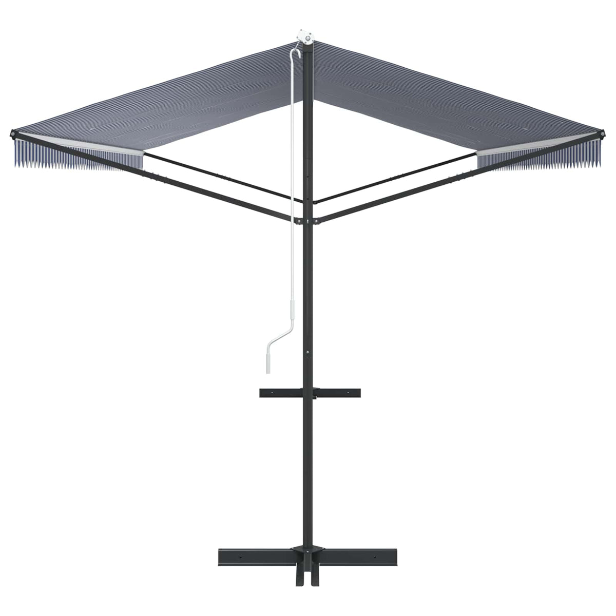 Free Standing Awning Blue and White 600x300 cm Fabric and Steel