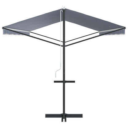 Free Standing Awning Blue and White 600x300 cm Fabric and Steel