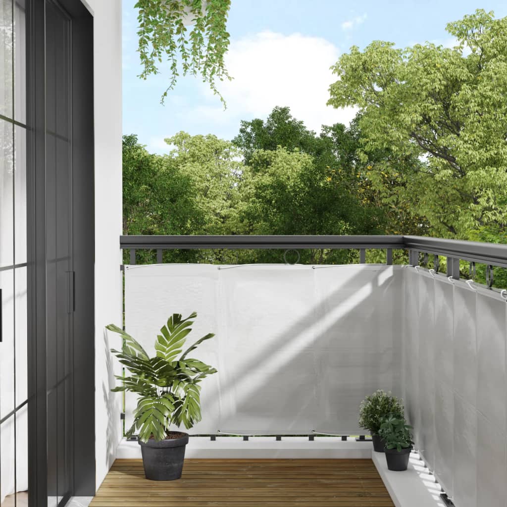 Balcony Screen Light Grey 90x700 cm 100% Polyester Oxford