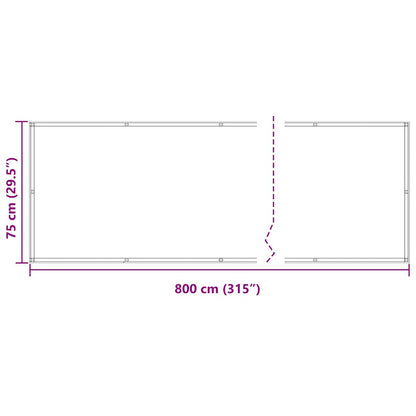 Balcony Screen Anthracite 75x800 cm 100% Polyester Oxford