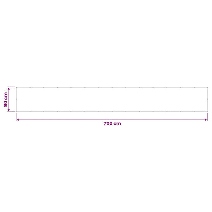 Balcony Screen White 90x700 cm 100% Polyester Oxford